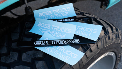 Boss Trucks License Plate Frame With Sticker Pack